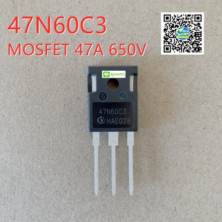 47N60C3 INFINEON MOSFET SPW47N60C3 มอสเฟต 47A 650V สำหรับซ่อมเครื่องเชื่อมไฟฟ้