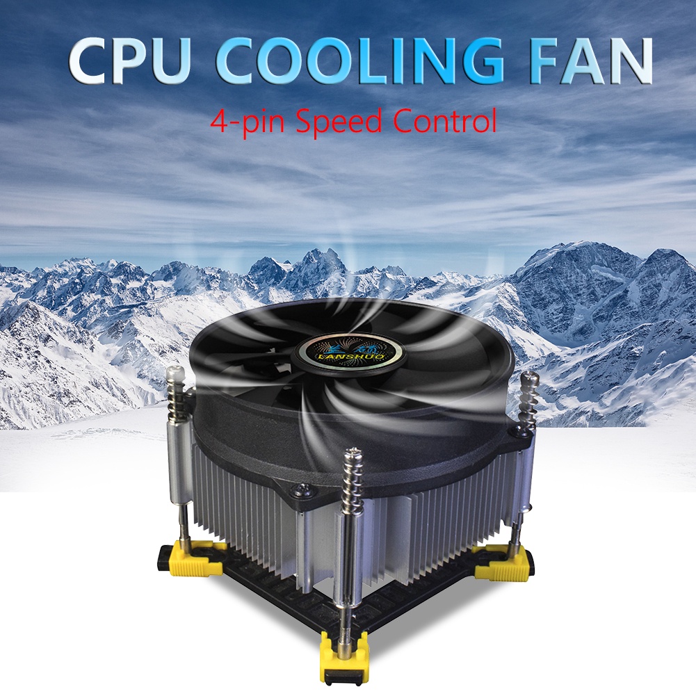 Lanshuo 9cm 4 Pin Pc Computer Cooling Cpu Cooler Fan Mute Copper Core ...