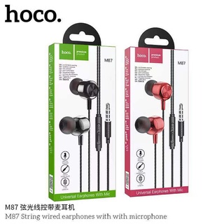 แท้❗️Hoco.M87 String wired earphones with microphone หูฟัง หูฟังมีสาย หูฟังinear มีปุ่มรับสาย