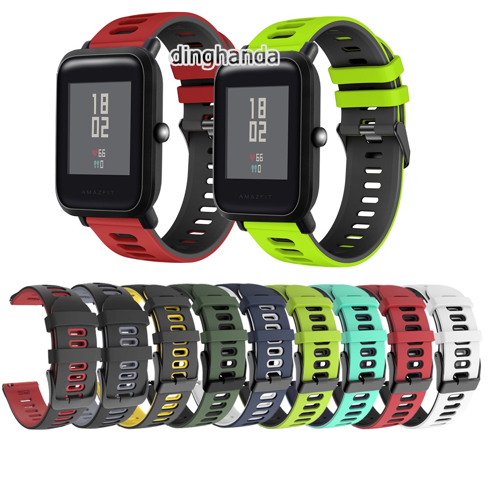 สายนาฬิกาซิลิโคนสําหรับเปลี่ยนสายกีฬาสําหรับ Huami Amazfit Bip Lite S U Pro Bip 3 5 6 Bip3 pro Bip5 Bip6 Bip Max