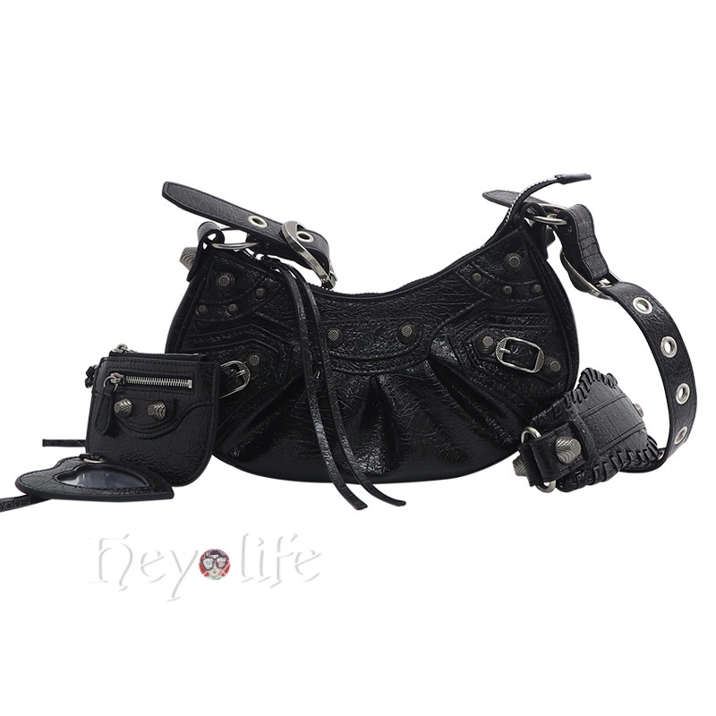 leather BA- Le Cagole half-crescent dumpling bag under the armpit shoulder messenger bag large size cowhide women bag UKW8