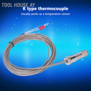 Tool House.ay K Type Thermocouple Stainless Steel Snap Fit Spring Thermocouples for Temperature Sensor M12 3 Meters