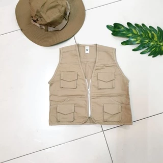 เสื้อกั๊กทหาร ซาฟารี ใส่เดินทางท่องเที่ยว สวนสัตว์สำหรับเด็กกระเป๋าเยอะ ผ้าตาข่าย กับ ผ้าพื้น มีไซร์ มีหลายสี สุดCOOL