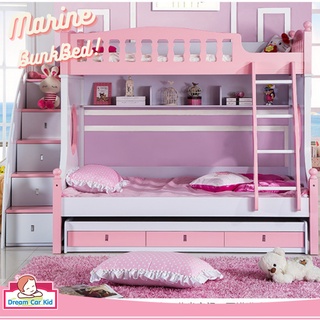 เตียง 2 ชั้น รุ่น Marine bunk bed 5 ฟุต สีชมพู