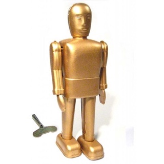 Kentoyshop (พร้อมส่ง) ของเล่นสังกะสีไขลาน Gold Man Robot MS419