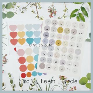 ใช้โค้ดส่วนลด70บาท&gt;&gt;THASSHVS389&lt;&lt;❤Heart , Circle and Emoji Sticker💜สติ๊กเกอร์แผ่น อเนกประสงค์