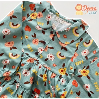 Venda.kids : Dayday one-piece Mint flower ชุดเด็กผู้หญิงสีมินต์ลายตอกไม้