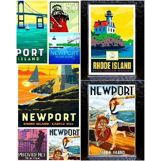 แม่เหล็กติดตู้เย็น โรด ไอแลนด์ อเมริกา อะครีลิค 2×3นิ้ว ของฝาก Souvenir Acrylic Fridge Magnet Rhode Island 2x3"