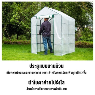 HW โรงเรือนแคคตัส โรงเรือนปลูกพืชขนาดเล็ก Greenhouse โครงเหล็ก พลาสติกคลุมเป็น PE ขนาด 143x143x195 ซม(1.43ตร.ม.)