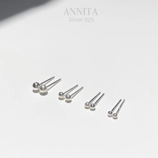 annita.silver - Dot earrings silver 925 /ต่างหูหมุดเงินแท้ ต่างหูเงินแท้925 ต่างหูปักก้าน พร้อมส่ง