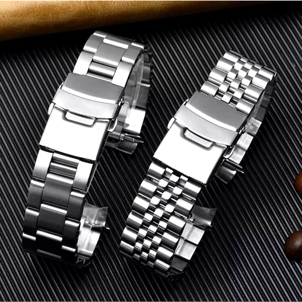 (พร้อมส่งจากไทย) สายนาฬิกาสแตนเลส Jubilee / Oyster สำหรับ Casio Duro,Seiko SKX,5 Sport ฟรีสปริงบาร์+อุปกรณ์ถอดตัดสาย