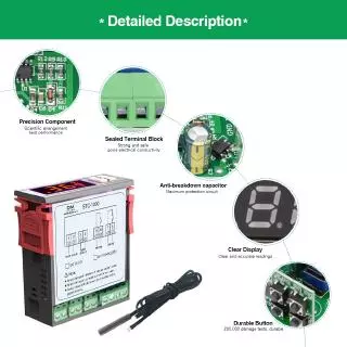 Aideepen STC1000 STC-1000 ตัวควบคุมอุณหภูมิ thermostat เทอร์โมสตัต เครื่องควบคุมอุณหภูมิ AC 110-220V ด้วยเทอร์มิสเตอร์