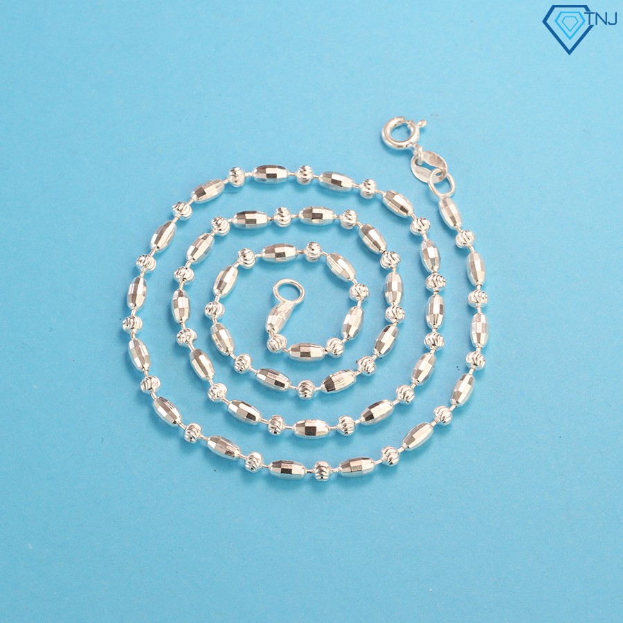สร้อยคอเงินสําหรับสาวในรูปแบบโซ่ลูกเงิน DTN0008 TNJ Jewelry