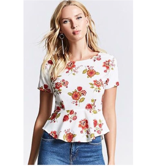 เสื้อลายดอก Forever 21 แบรนด์เนม | Shopee Thailand