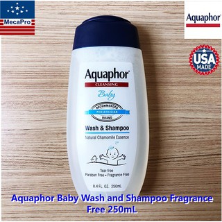 Aquaphor® Baby Wash and Shampoo Fragrance Free 250mL ครีมอาบน้ำและแชมพู สำหรับเด็กและทารก