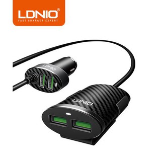 LDNIO C502 ที่ชาร์จมือถือในรถยนต์แปลงที่จุดบุหรี่ในรถยนต์เป็น 4 USB Car Charger 5.1A Auto ID Chip