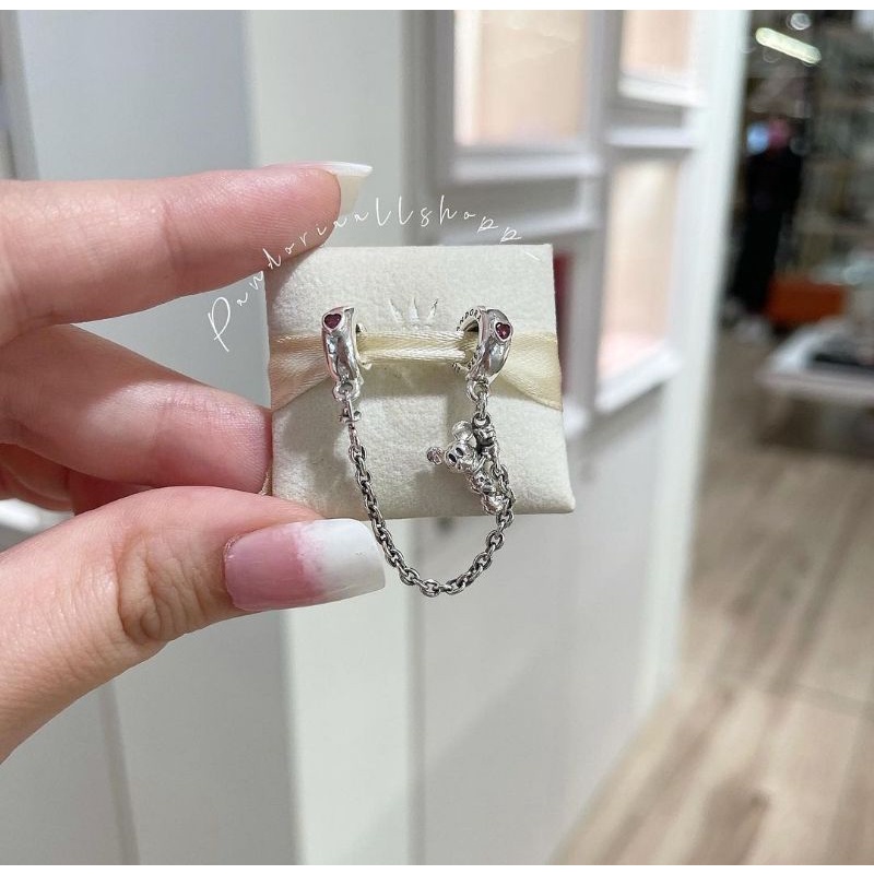 (ของแท้100%)Pandora silver safety chain เซฟตี้มิกกี้ Disney
