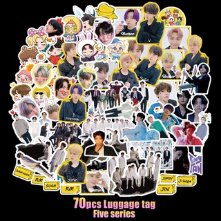 บีทีเอส BTS Butter Album Sticker JUNGKOOK V JIMIN Phone Luggage Tag Stickers 70 ชิ้น / แพ็ค