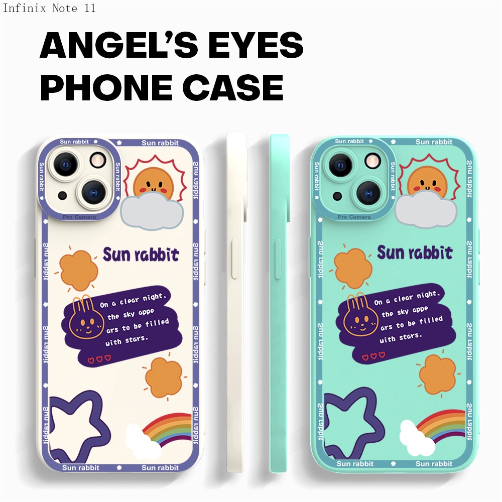 Infinix Note 11 11S 10 8i Pro NFC X697 สำหรับ Case Sun Rabbit เคสโทรศัพท์ Silicone Cases Thicken