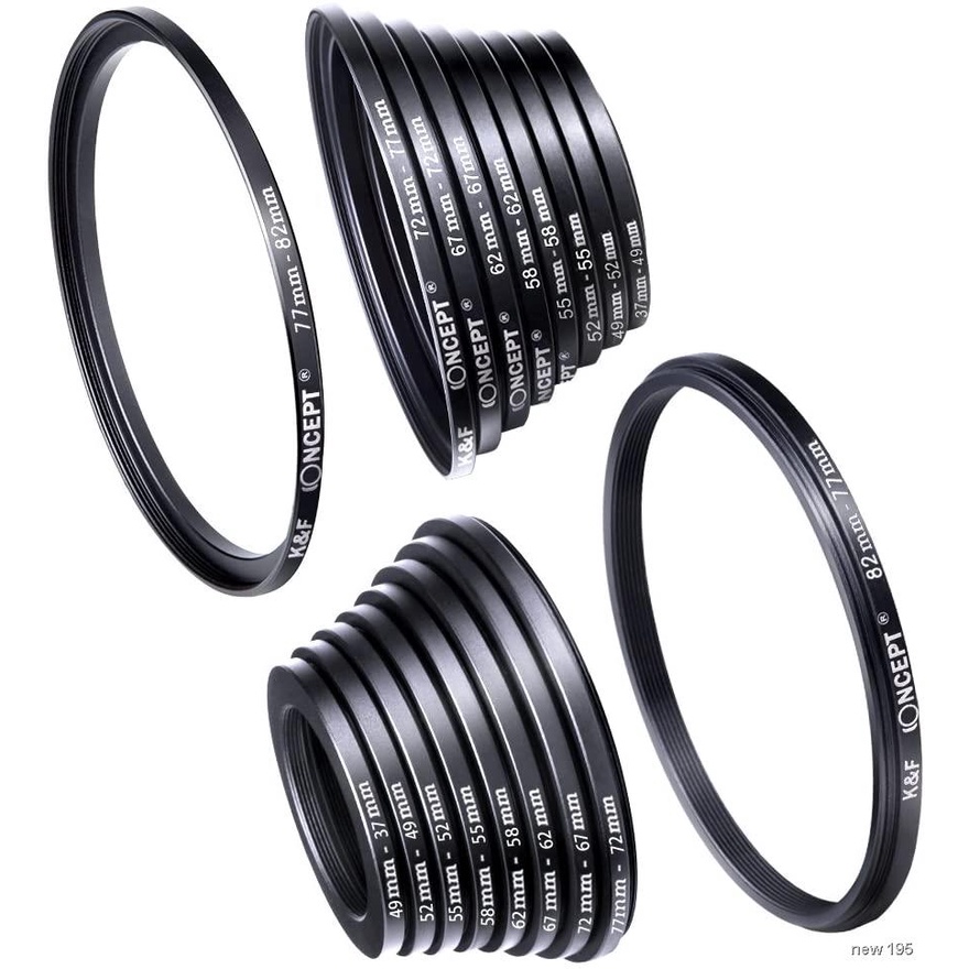 ตัวกรองกล้อง K&F CONCEPT 18pcs Camera Lens Filter Step Up/Down Adapter