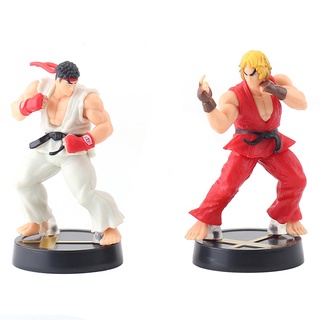 โมเดลฟิกเกอร์ PVC อนิเมะ Game Street Fighter Ryu Ken Masters ขนาด 10 ซม. ของเล่นสําหรับเด็ก