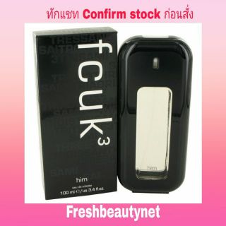 พร้อมส่ง FRENCH CONNECTION UK  Fcuk 3 Him Eau De Toilette Spray  Size: 100ml/3.4oz