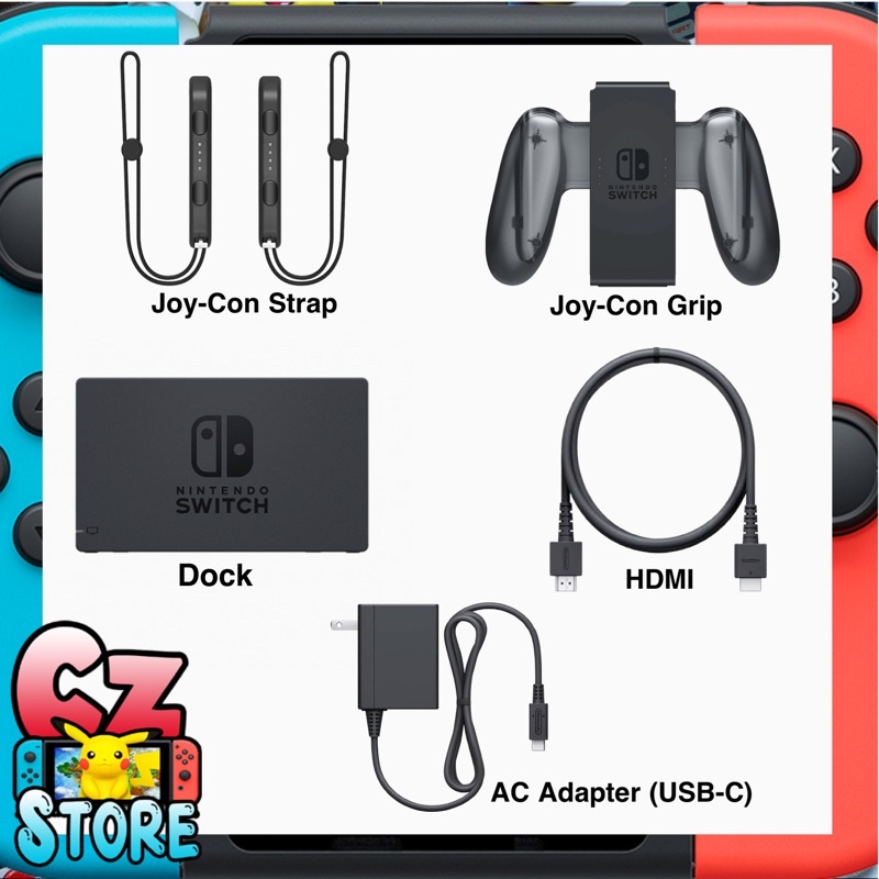 อุปกรณ์ Nintendo Switch  (Dock, Adapter, Grip, Strap, HDMI) ของแท้ มือ2 สภาพดี