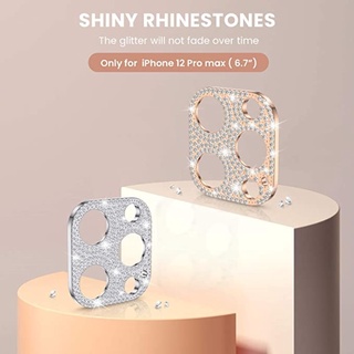 Luxurious Shockproof For iPhone 11 12 13 Pro Max Mini Shiny Rhinestone Glitter Phone Camera Lens on Diamond Lens Protector Cover