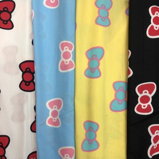 ผ้าคอตตอนไทยแท้100% ลายโบว์คิตตี้🎀