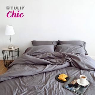 [ส่งฟรี] TULIP ชุดเครื่องนอน ผ้าปูที่นอน ผ้าห่มนวม รุ่นTULIP CHIC สีพื้น CHIC01 สัมผัสนุ่มสบายสไตล์มินิมอล