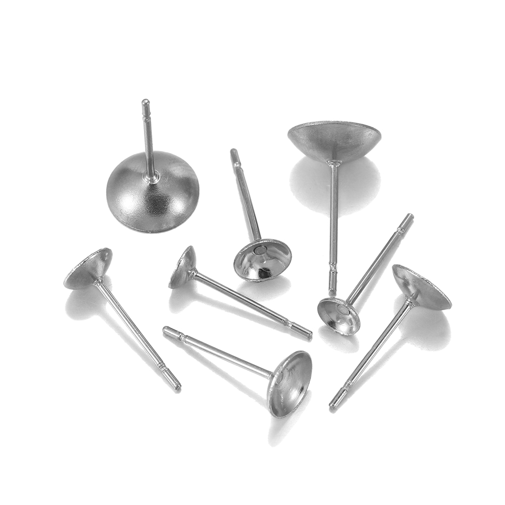 ต่างหูสแตนเลสโพสต์  100ชิ้น แบบฐานเปล่า สำหรับตกแต่งคริสตัล DIY