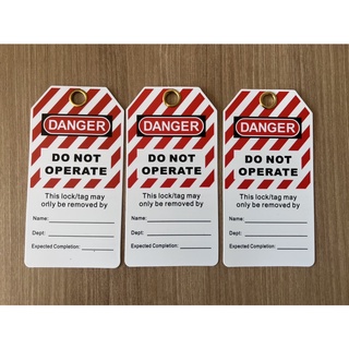 Safety Warning Tagout แท็กคำเตือนสำหรับอุปกรณ์ล็อคป้ายคำเตือน LT01 (1 ใบ/ออเดอร์)