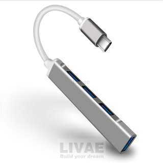 Usb C HUB 3.0 Type-C 4 พอร์ต Ultra-Slim HUB สําหรับแฟลชไดรฟ์สําหรับ Macbook Pro/Air Surface Pro/Go HUAWEI PC/แล็ปท็อปโน้ตบุ้ค USB