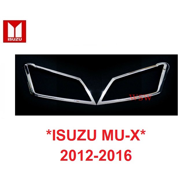 รถตามรูป ครอบ ไฟหน้า Isuzu MU-X SUV MUX 2012 -2014 2015 2016 สีชุบโครเมี่ยม อีซูซุ มิวเอ็กซ์ ฝาครอบหน้า แต่งไฟ mu x