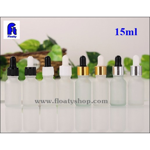 15ml ขวดแก้ว สีขาวขุ่น สำหรับใส่ของเหลว น้ำยา น้ำมัน เซรั่ม ดรอปเปอร์