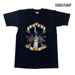 คอตต้อนคอกลมเสื้อวง GUN N ROSES เสื้อวงวินเทจ เสื้อวงร็อค ลายกะโหลก สินค้าพร้อมส่งS-5XL