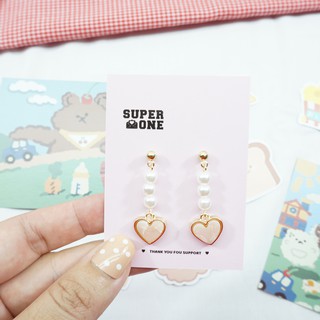 🌷SUPER1🌷ต่างหูแฟชั่นมุกหัวใจ💖💖