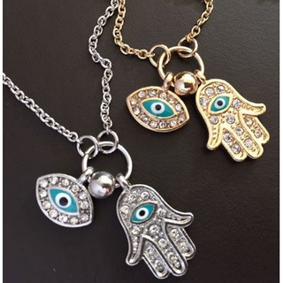 เครื่องประดับสร้อยคอ Hand Of Fatima Turkish Blue Eyes สไตล์ยุโรปและอเมริกา