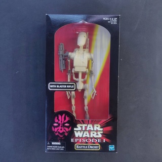 โมเดลฟิกเกอร์เเท้100% สตาร์วอร์ส - Starwars- Hasbro 1999 Starwars Episode1 Battle Droid -12 นิ้ว มือหนึ่งของเเท้