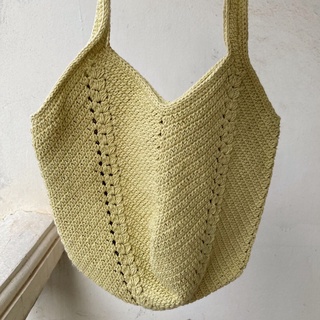 crochet bag สะพายไหล่ใบบัว