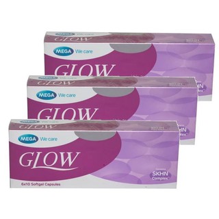 Mega We Care Glow ผิวขาวใสอมชมพู 3 กล่อง (60 แคปซูล)