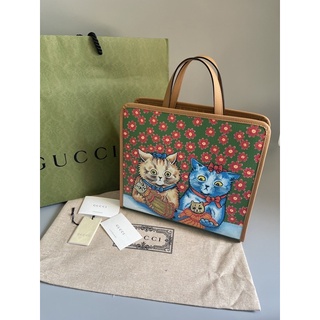 👑ผ่อน0%แท้100%👑 กระเป๋าสะพาย ลายแมว น่ารักมากๆ  New  Gucci tote