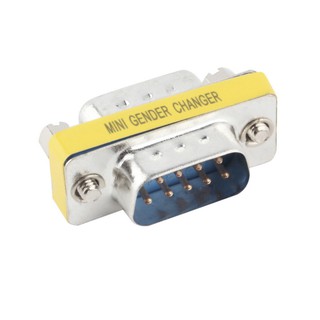 DB9 9Pin ชาย Mini เพศ Changer อะแดปเตอร์ RS232 Serial Connector m/m