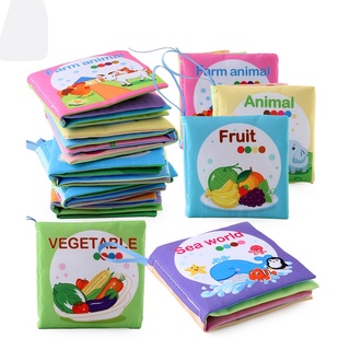 หนังสือผ้า กันน้ำ เสริมพัฒนาการเด็ก หนังสือรูปภาพ มีเสียงกรอบแกรบ ของเล่นเด็ก W
