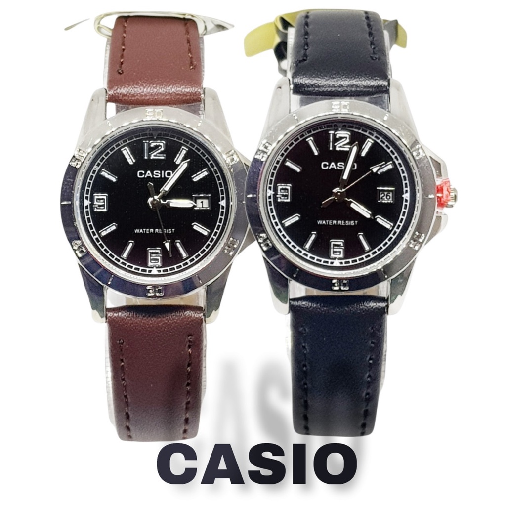 Pak (กันน้ำ) Casio นาฬิกาข้อมือผู้หญิง สายหนัง สีทอง วันที่ นาฬิกาคาสิโอ้ ใส่ทำงาน Quartz นาฬิกาผู้หญิง สายหนัง RC633