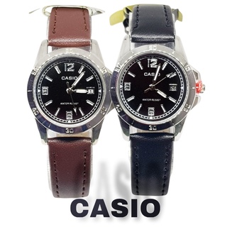 (กันน้ำ) Casio นาฬิกาข้อมือผู้หญิง สายหนัง สีน้ำตาล วันที่ นาฬิกาคาสิโอ้ ใส่ทำงาน Quartz นาฬิกาผู้หญิง สายหนัง RC633