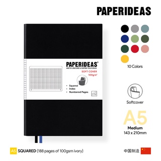 Paperideas A5 Squared Softcover Notebook - สมุดโน๊ตเปเปอร์ไอเดีย A5 ปกอ่อนลายตาราง