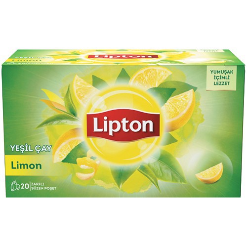 ชาสมุนไพร lipton ชาเขียว เลมอน Lemon green tea  นำเข้าจากตุรกี ขนาดบรรจุ 20 ซอง (พร้อมจัดส่ง)