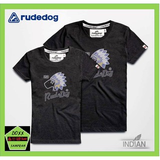 rudedog เสื้อคอกลม  ชาย หญิง  รุ่น indian สีทอปดำ