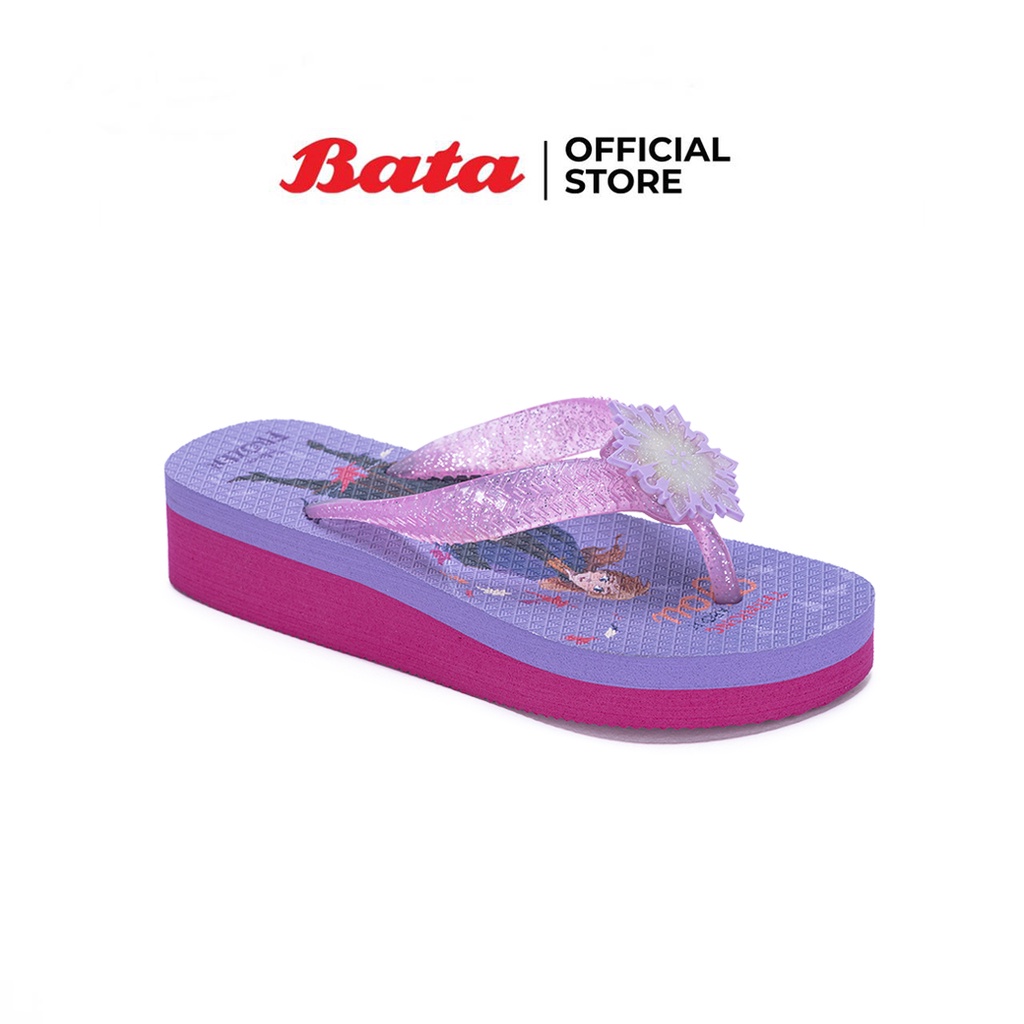 Bata บาจา ยี่ห้อ Disney รองเท้าแตะ รองแตะหนีบ รองเท้าใส่เล่น สำหรับเด็กผู้หญิง  รุ่น Frozen สีม่วง 3715577